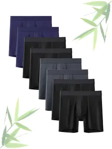 8Pcs Boxer men Bamboo Fiber Soft Touch underwear men Breathable U Convex Male Underpants Daily Wear anti-curling Men's underpants