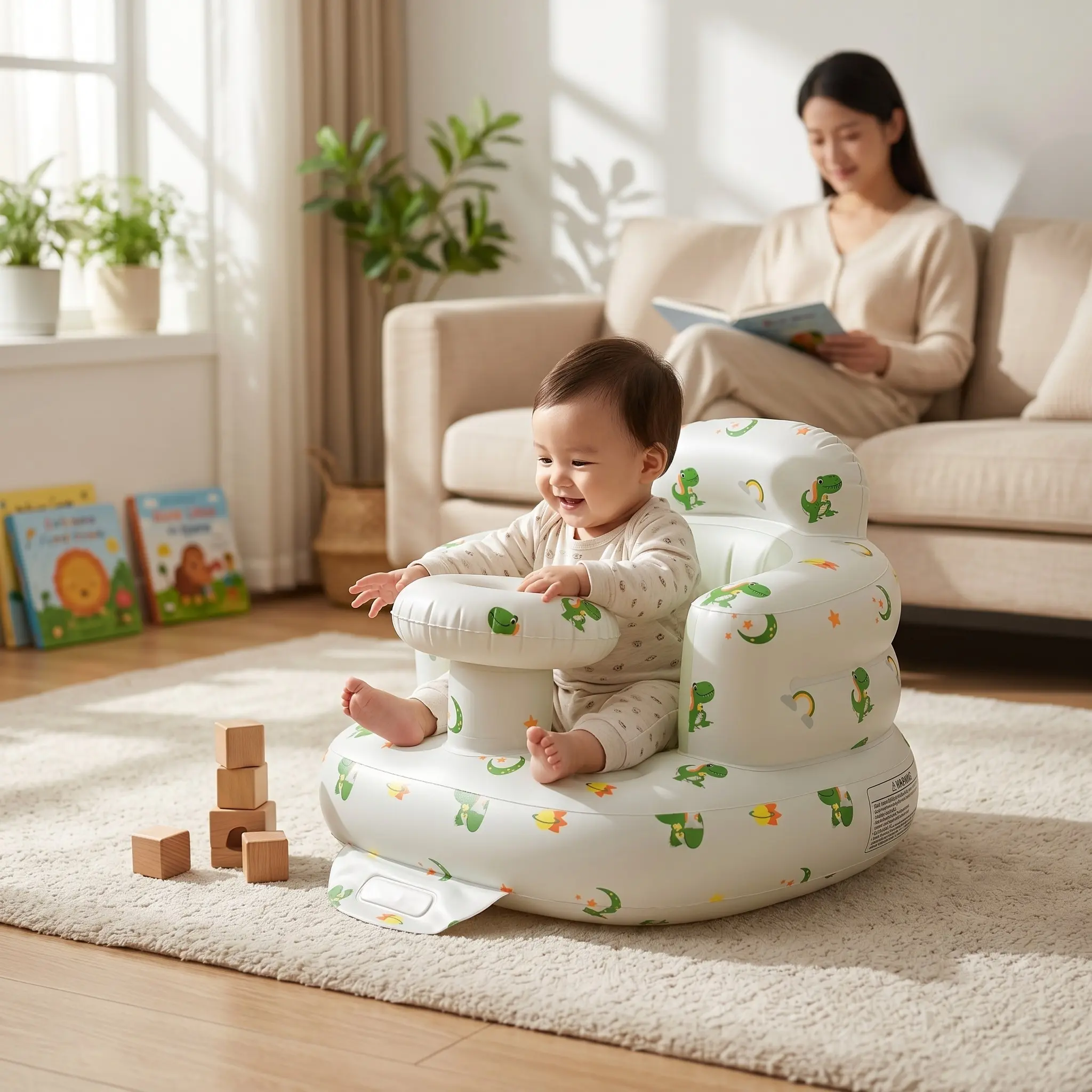 Dinosaur Planet Inflatable Chair, Luxury Lounge Sofa, Kids Dining Seat, Training Seat, Essential for Daily Space, Fun Furniture