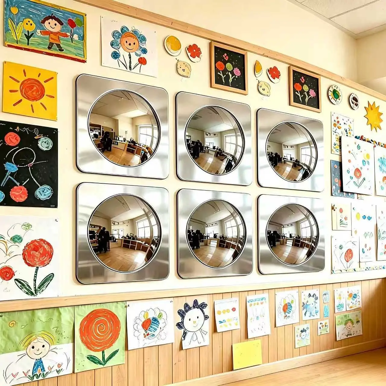 Interactive Acrylic Wall Decorative Mirror for Sensory Room Decor, Visual and Tactile Stimulation, Wall Decoration for Sensory Corners