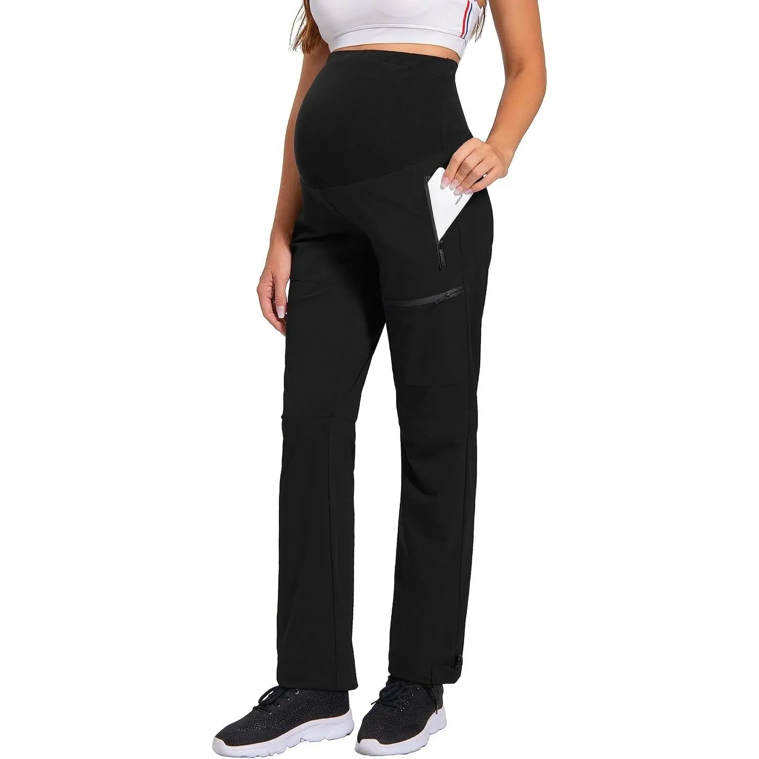 Maternity Cargo Scrub Pants Quick Dry for Hiking, Athletic Workout, Lounge & Casual Outdoor Pregnancy Wear(Gift)