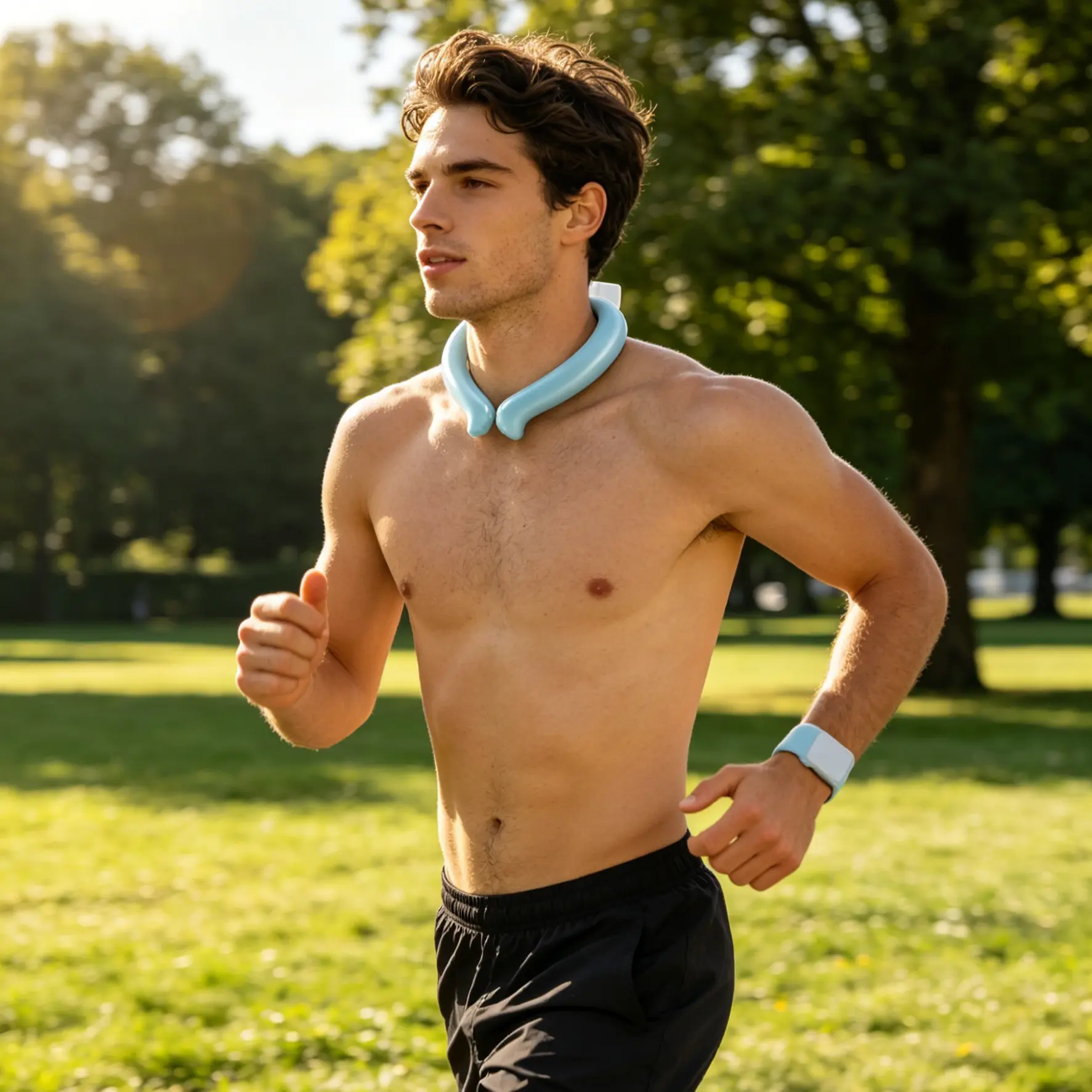 PCM Freezable Cooling Neck Ring, Wearable U Shape Ice Neck Cooler for Sports Events Outdoor Summer Heat Relief