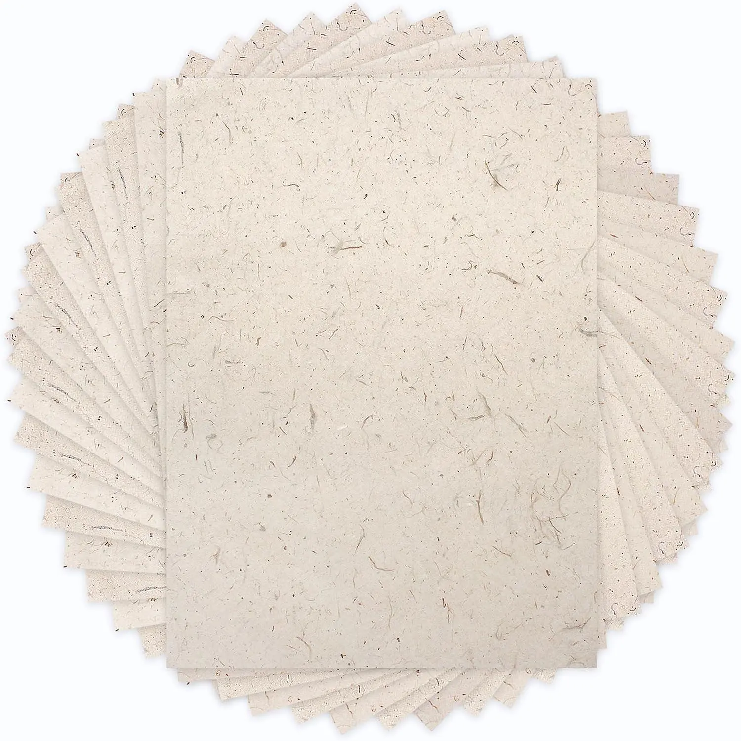 50 Sheets A4  Mulberry Paper Visible Leaves Fiber Rice Paper Printable Decoupage Tissue Paper Sheets for Writing, Painting, Card Making, DIY Crafts(8.3x11.7in, Semi Transparent Jute)