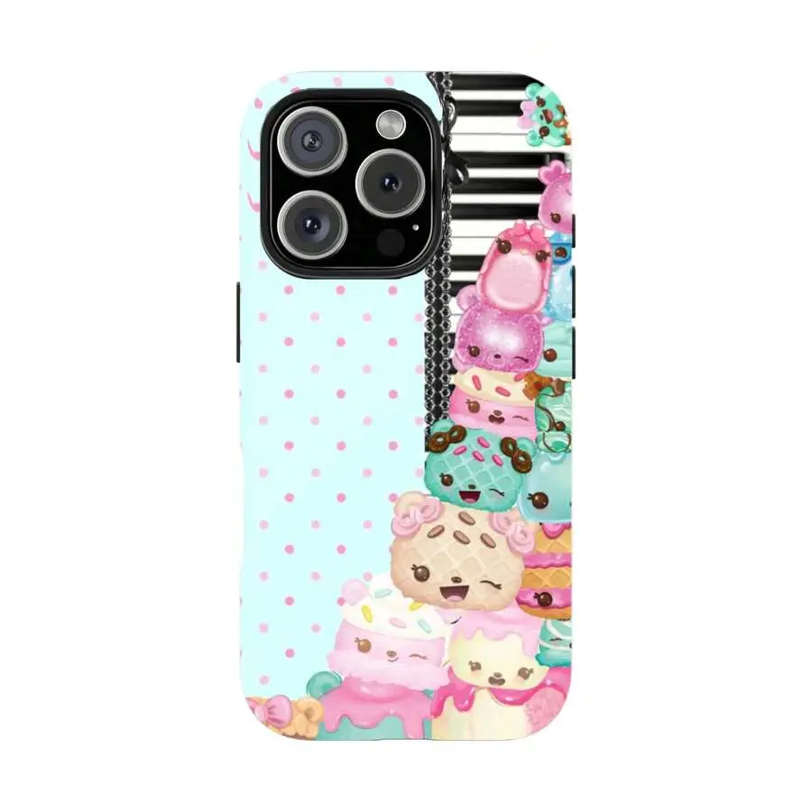 Shopkins Cartoon Print Phone Case, Suitable For 11-17 Pro Max/Plus And Galaxy S23-25..Holiday Accessories.Case Mag  Case Valentine's Day 16 Case Clear Phone Case Holiday Special Offer Valentine's Day Gift Giving Phone Charms Wildflower New Year Special
