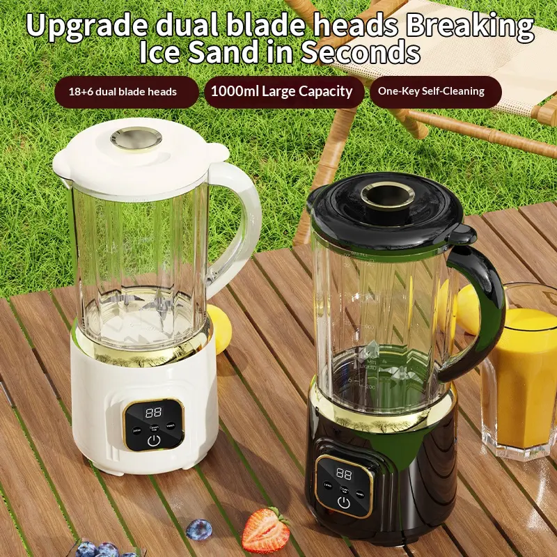 New 7.4V Compact 1.2L Mini Blender with 110V Plug, 3000mAh Battery, LED Display, Knob Control, High Juicing Rate Multifunctional Kitchen Tool (Juicer & Ice Crusher), Kitchen Tools, Variable Speeds
