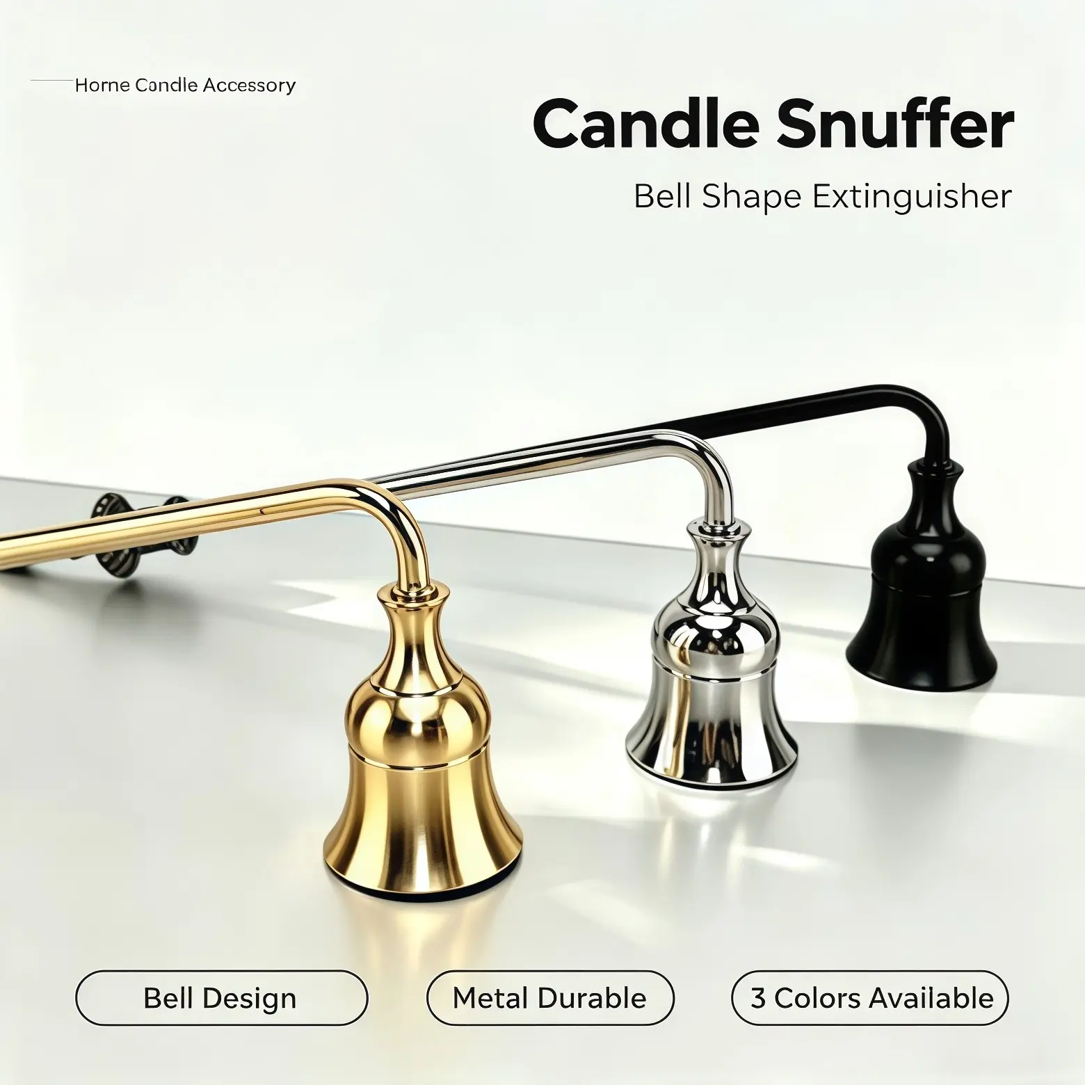 Vintage Metal Candle Snuffer Set 3 Colors Fall Dorm Decor Labor Day Halloween Table Centerpiece Aesthetic Home Decor