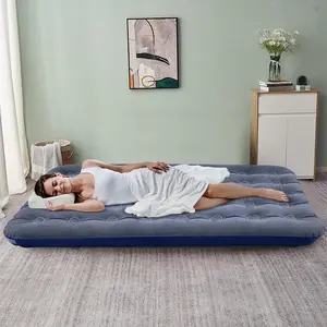 Single Piece Honeycomb Fleece Air Mattress, Leak-Proof Valve, Portable Inflatable Bed for Dorms, Camping, Office Naps, Outdoor Travel Airbed