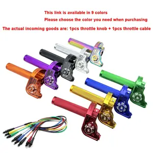 Cnc Aluminum Quick Twist Throttle Handle Assembly, Complete Throttle Cable Kit, Universal for Off-Road Motorcycle Modifications