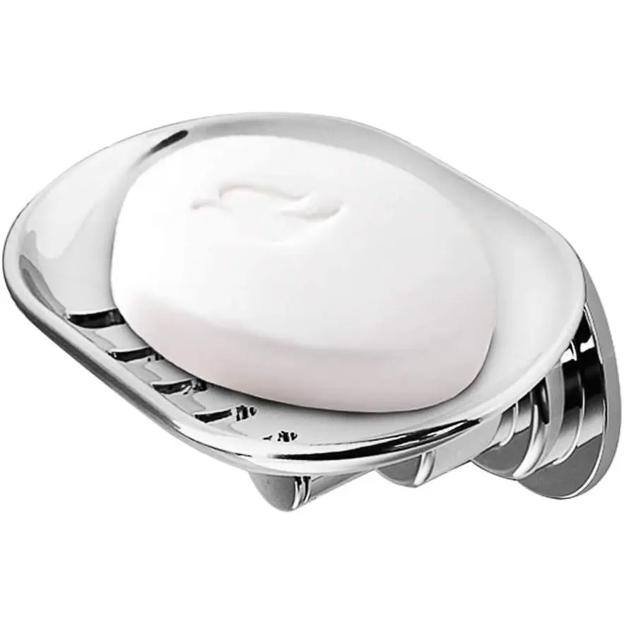 Elegant Chrome Suction Cup Soap Dish | Repositionable & Powerful Vacuum SuctionGift