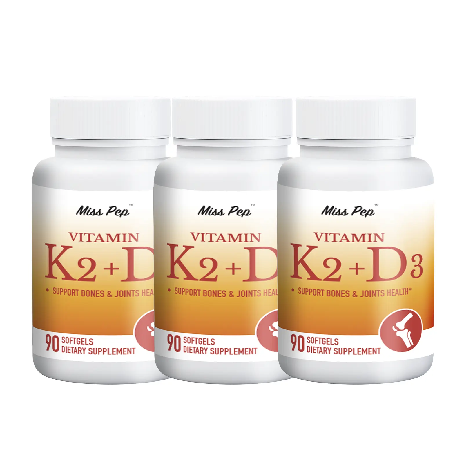 Misspep Edible 3PCS Dietary Vitamin D3-K2 Healthcare Supplement - Essential Nutritional Support for Overall Wellness