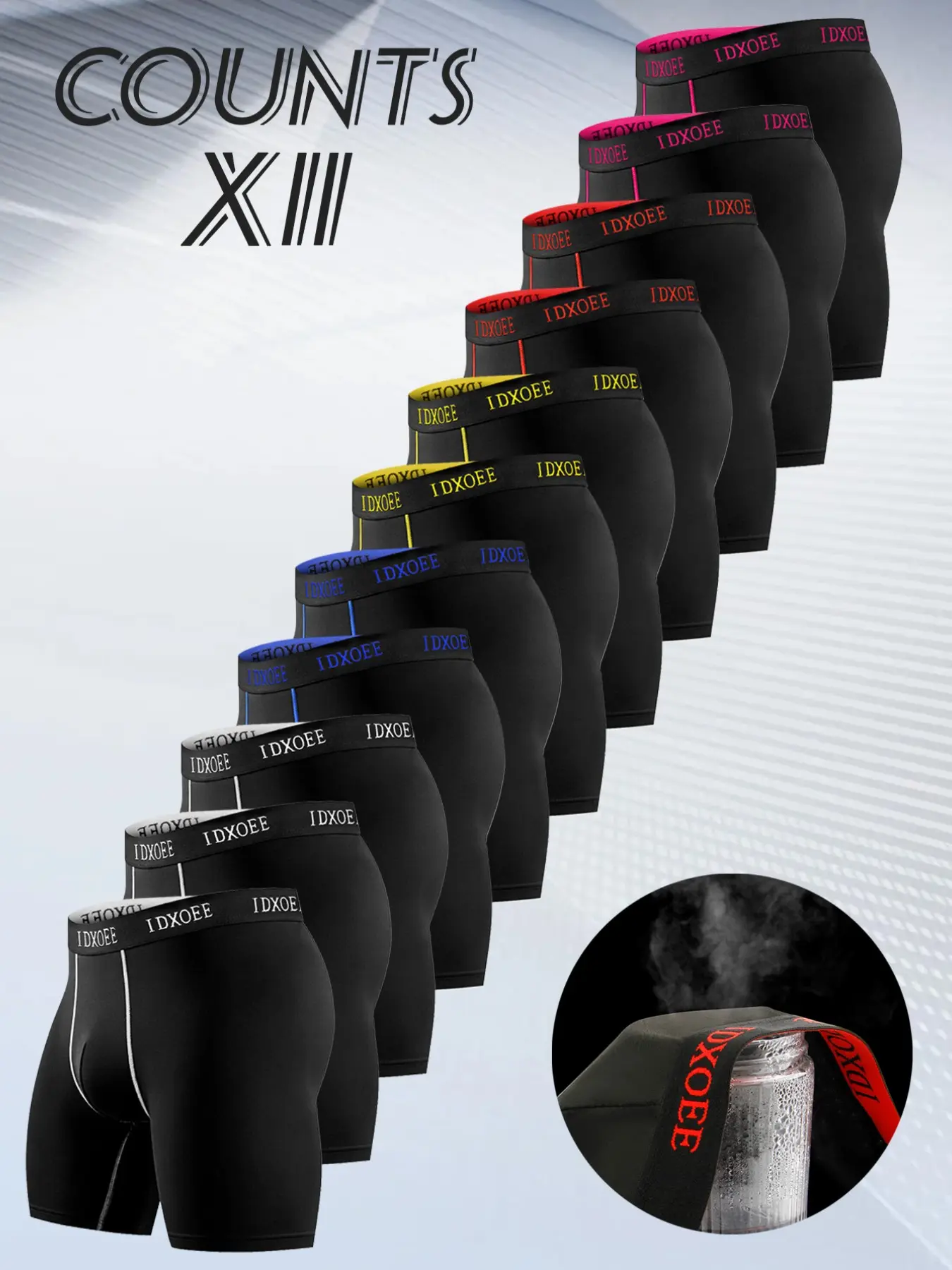 11pcs random men's comfortable slim fit shaping underwear - breathable, quick drying, elastic waistband, suitable long boxer underwear for exercise, and casual wear - soft, lightweight, Suitable for wearing in all seasons, Men's flat cornered underwear.