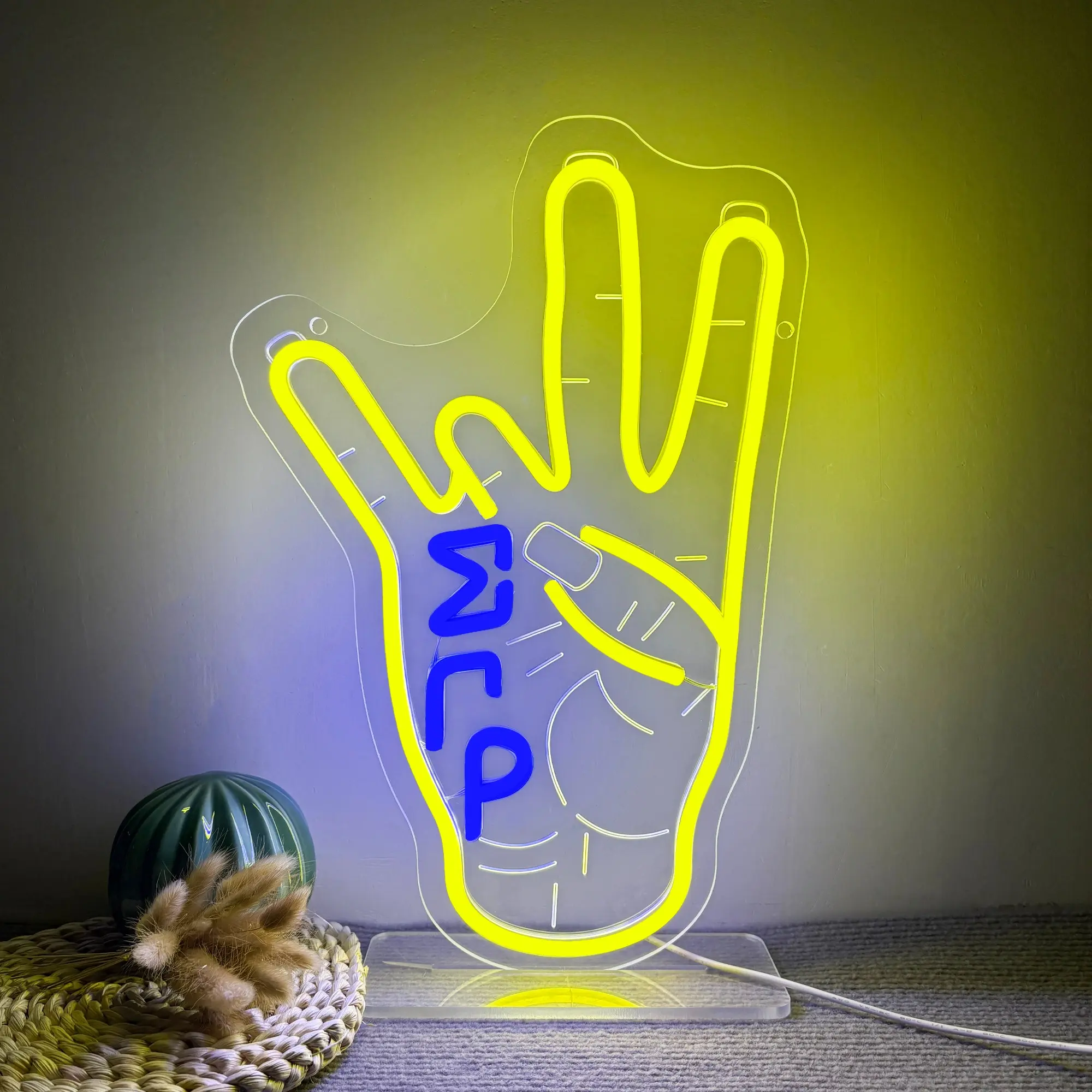 ETP Sign Neon Light LED Glowing Gesture Sign Neon USB Powered Wall Art Hanging Neon Sign for Financial Exchange, Classroom, Garage, Office Gift