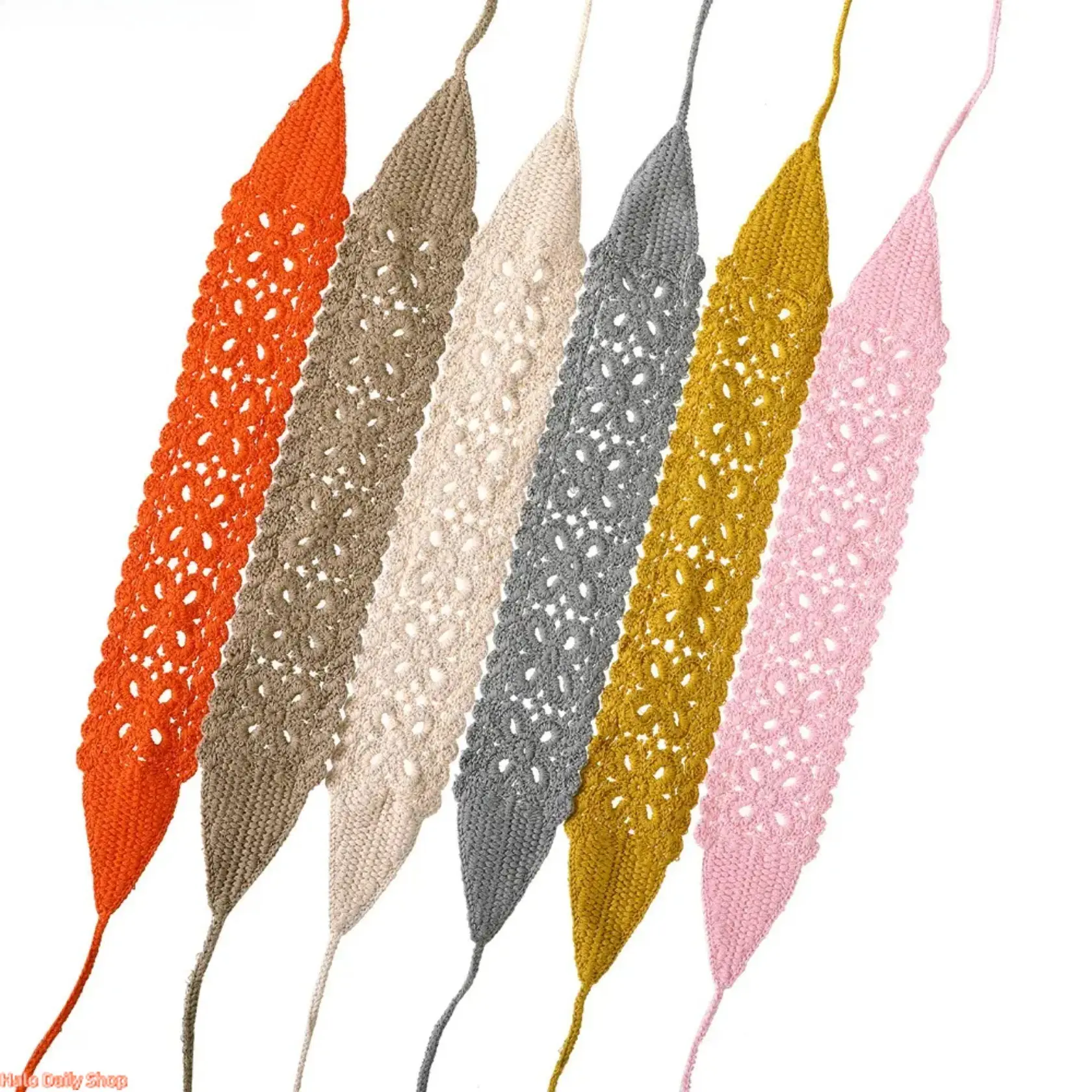 Women's Boho Floral Knit Headband with Colorful Braided Streamers, Handmade Sporty Openwork Hair Accessory for Festivals and Outdoor Styling, Sporty Sports Headbands