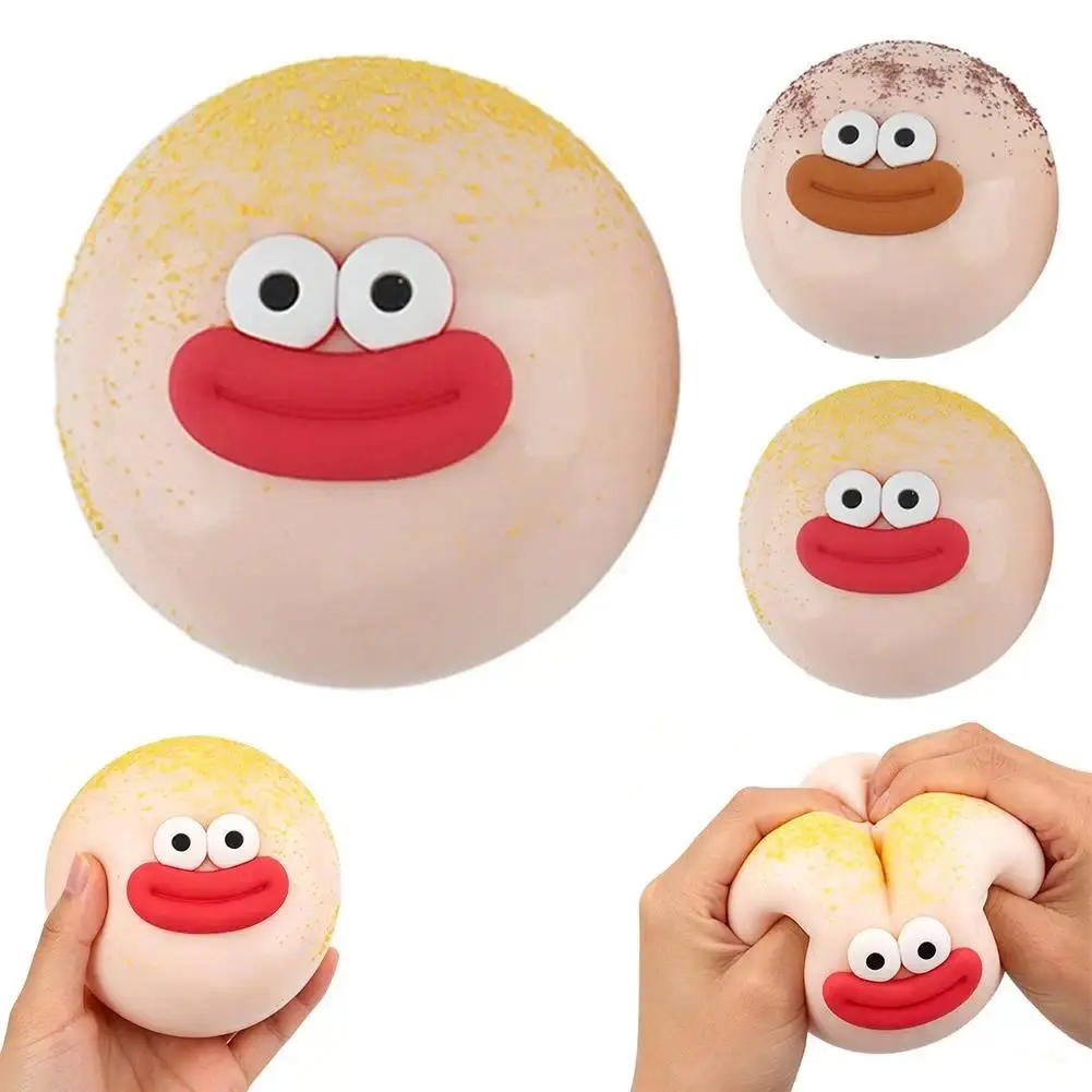 Face Squish - Funny Rising , Dumplings , ,   Sensory for Ages 12+, Novelty Desk Decor, Unisex prank squeeze blind box unique gift anxiety reduction teacher reward talk cute favor accessory use hand adhd tool colorful stress mystery peanut squ non-toxic