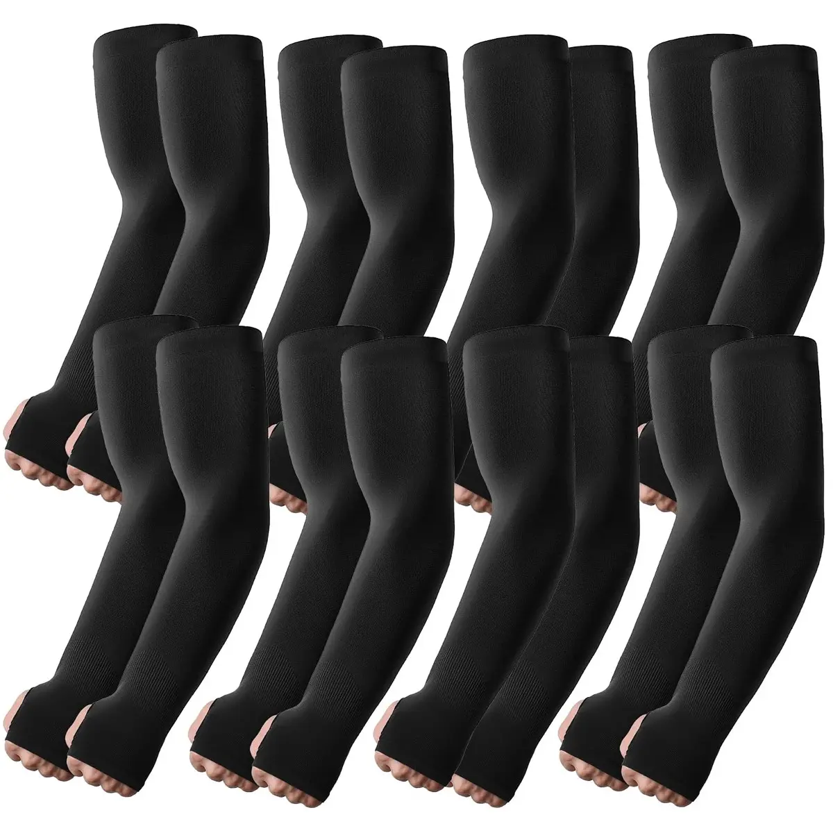 8 pairs of UV-protective cooling sleeves with compression sunscreen sleeves suitable for men, women, teenagers, tattoo covers, UPF 50, UV Arm Sleeves, Sports Compression Sleeves, Summer Arm Sleeve