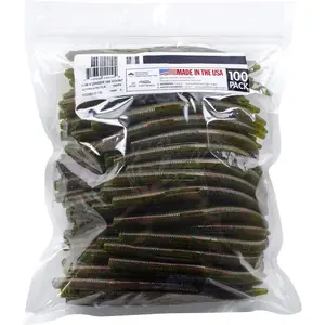 Classic Worms neutral Soft Plastic Bait For Bass Fishing Lure 100 Pack, 5inch
