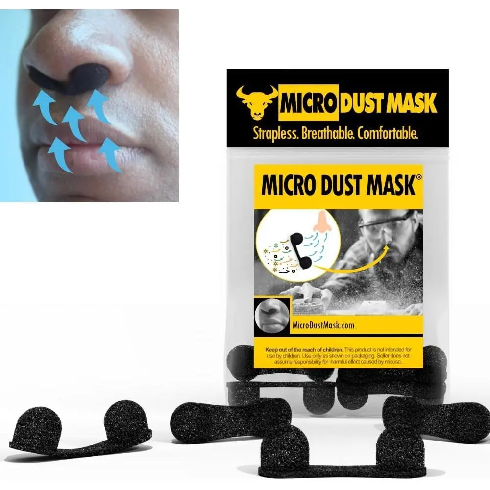 Disposable Breathable Micro Dust Mask - Nose Filter Blocker for Furniture Industry Woodworking, Construction Use