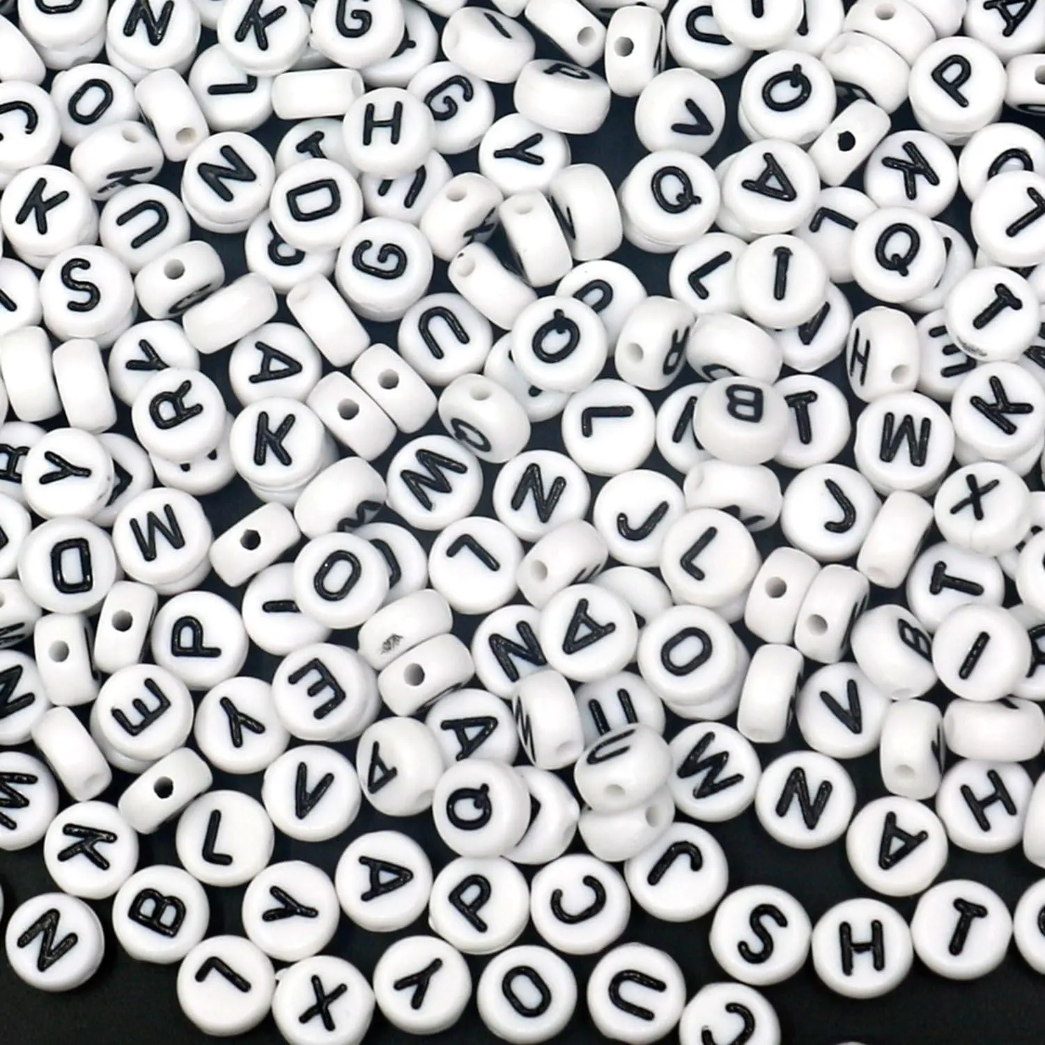 900 count White Round  Alphabet Letter A-Z Beads for  Making, Bracelets, Necklaces, Key Chains and  (4x7mm)