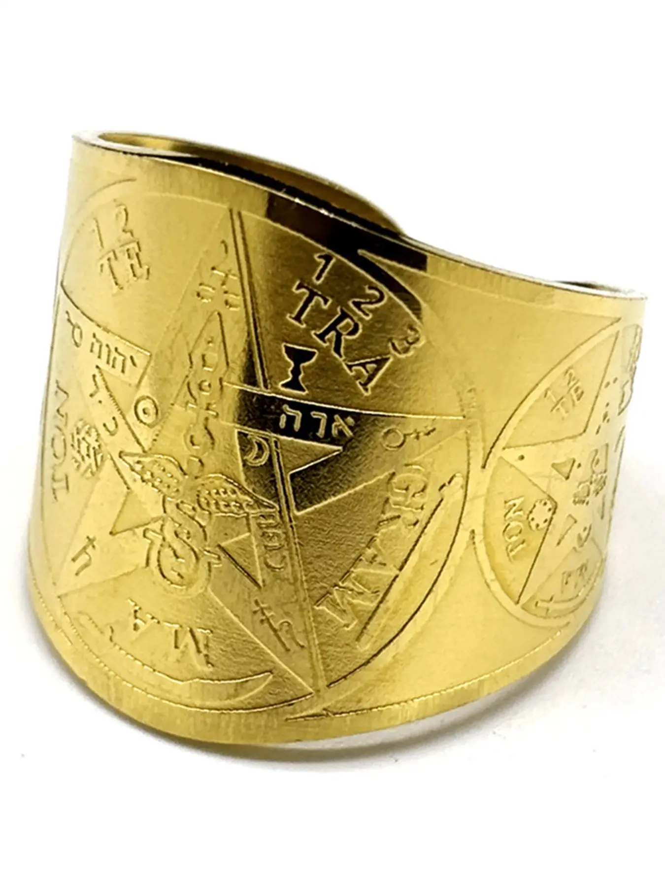 Jewish Tetragrammaton Pentagram Amulet Pentacle Ring for Women Men Stainless Steel Gold Silver Color Solomon Rings