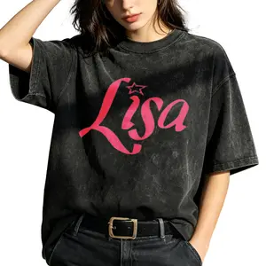 Cute And Feminine, Women's T-Shirt, Lisa Name With Star Design, Casual Wear For Spring And Summer, Gift For Friends Or Family