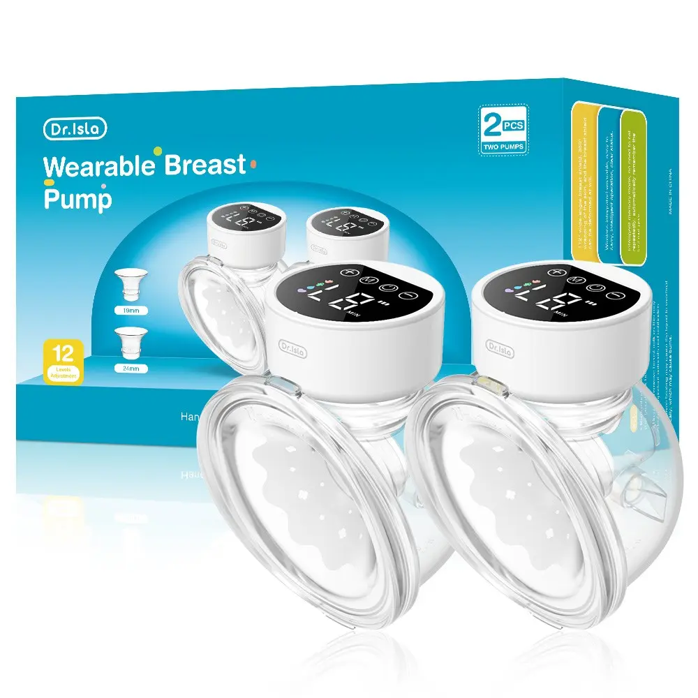 Wearable Electric Breast Pump, 180ML Capacity, 4 Modes Inverter Mode, 12 Settings Per Mode, Low Noise Anti-Spill Design