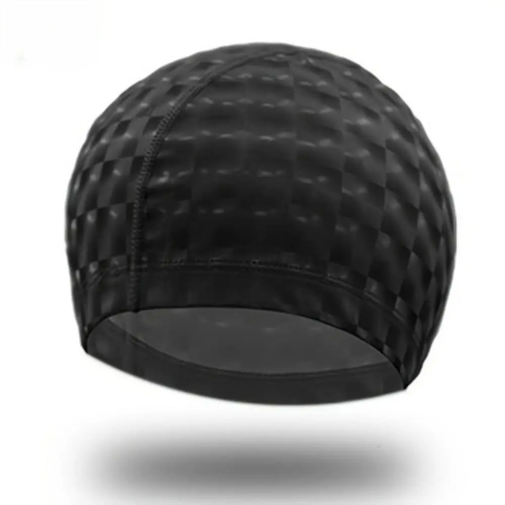 Unisex Waterproof Swim Cap, PU Coated High Elasticity, Ear Protection Design, Comfortable Headband-Free Swimming Hat for Adults