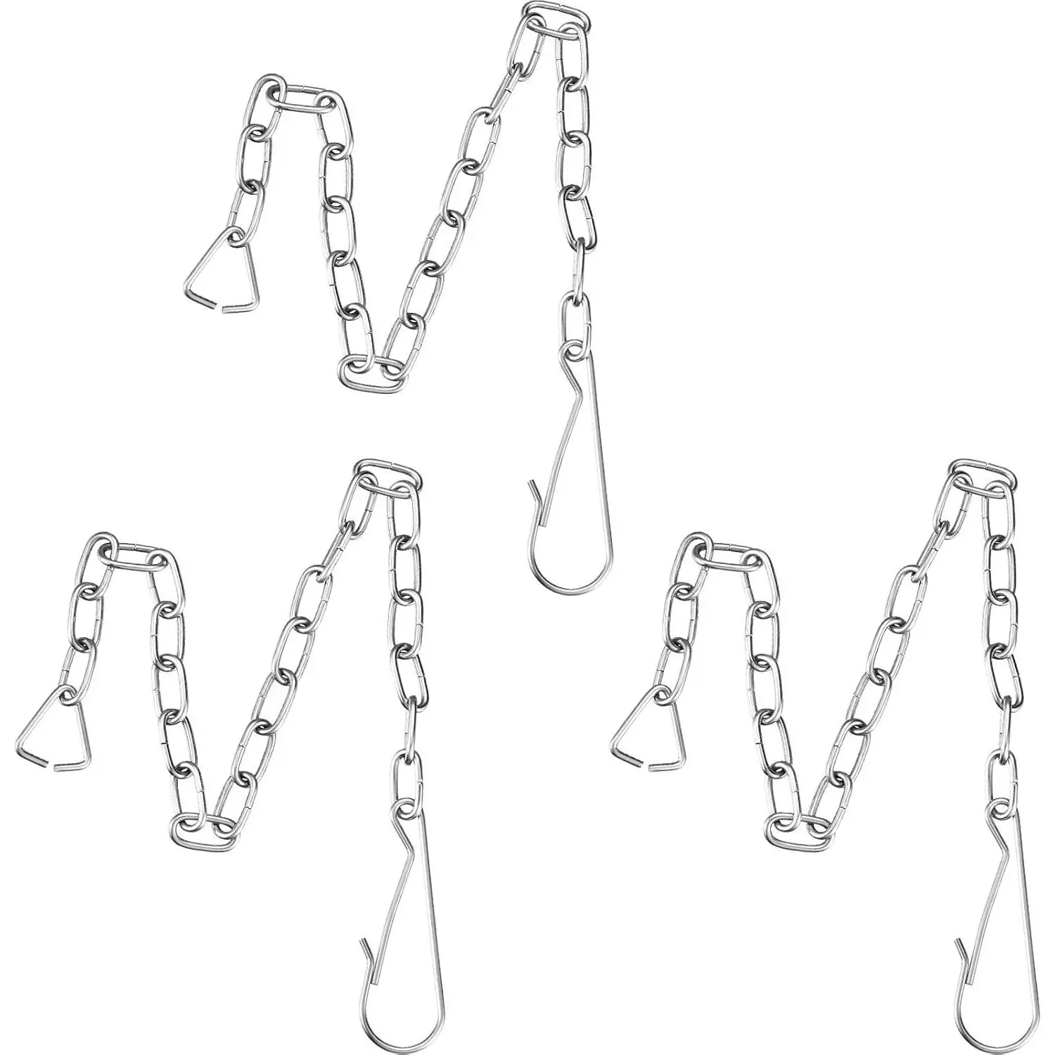 Mudder 3-Pack Stainless Steel Toilet Flapper Lift Chain Home Repair Replacement, Silver Universal Toilet Handle Chain That Fits Most Flappers