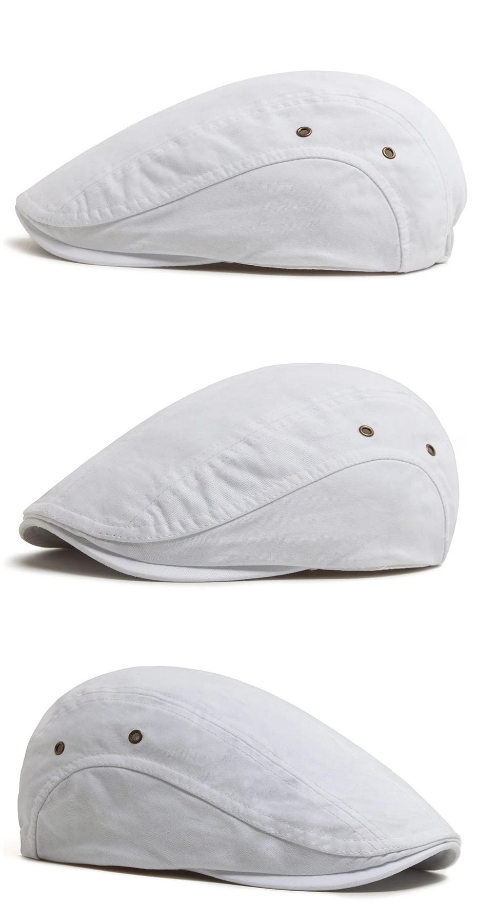 New Fashion Flat Caps Men Vintage Beret Casual Women Newsboy Cap Single Layer Cotton Cloth Visor Hats Ladies Elastic Head Circum