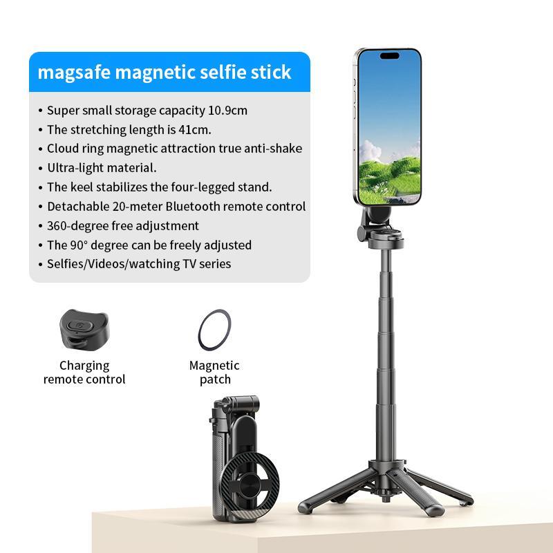 Magnetic Phone Holder 360° Rotation Pocket Selfie Stick with Bluetooth Remote Adjustable Desktop Stand