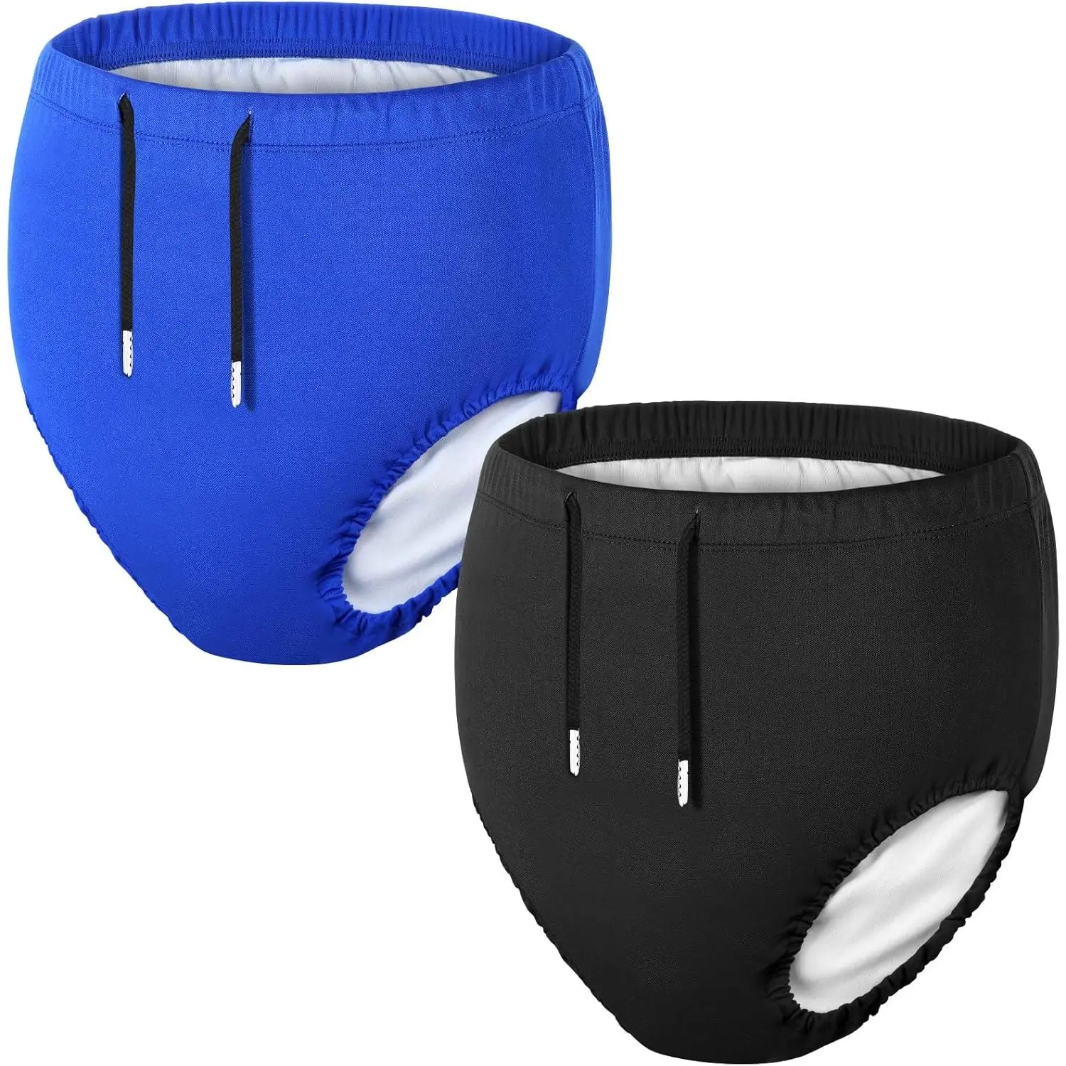 2 Pcs Youth Swim Diaper Special Needs Reusable Cloth Diaper Covers Waterproof Incontinence  Swimming, Unisex(Black,Blue,6-8t) New model
