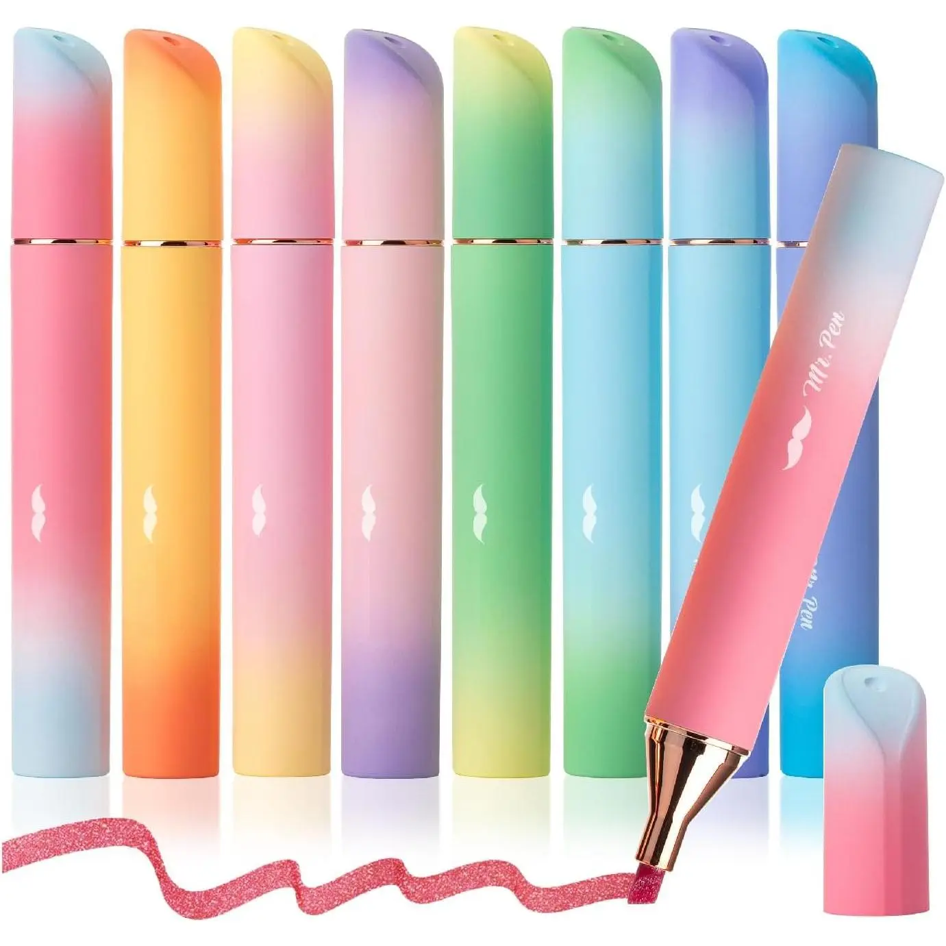 - Glitter Highlighters, 8 Pack, Sunshine Colors | Chisel Tip Glitter Highlighter Markers for Journaling, Notes, Planners & Creative Highlighting