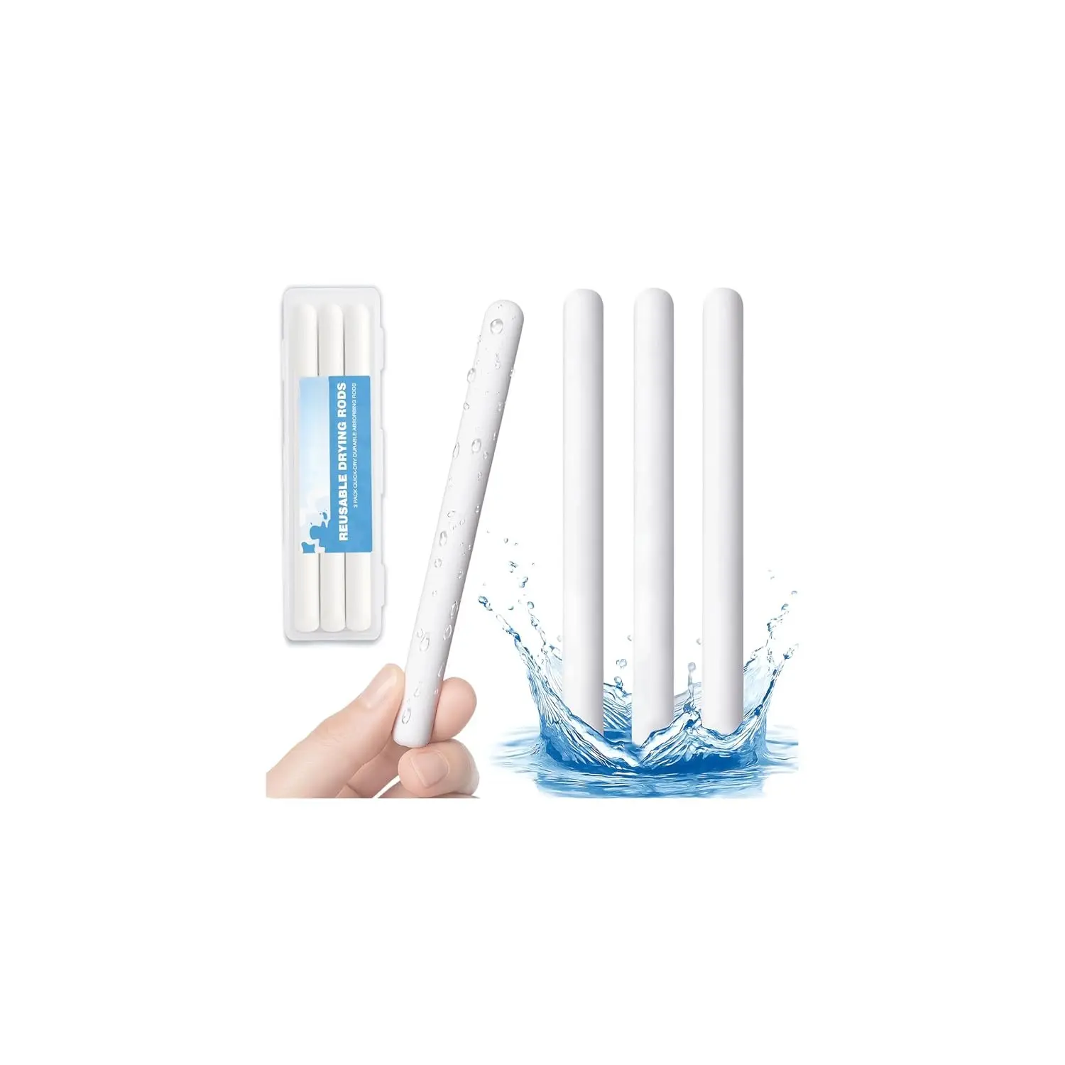 Drying Rod Stick for Toys,  Diatom Desiccant & Deodorizer with Quick Drying Water Absorption, Durable -Proof Dehumidifier for Bathroom, Closet and Multi-Purpose Humidity Control