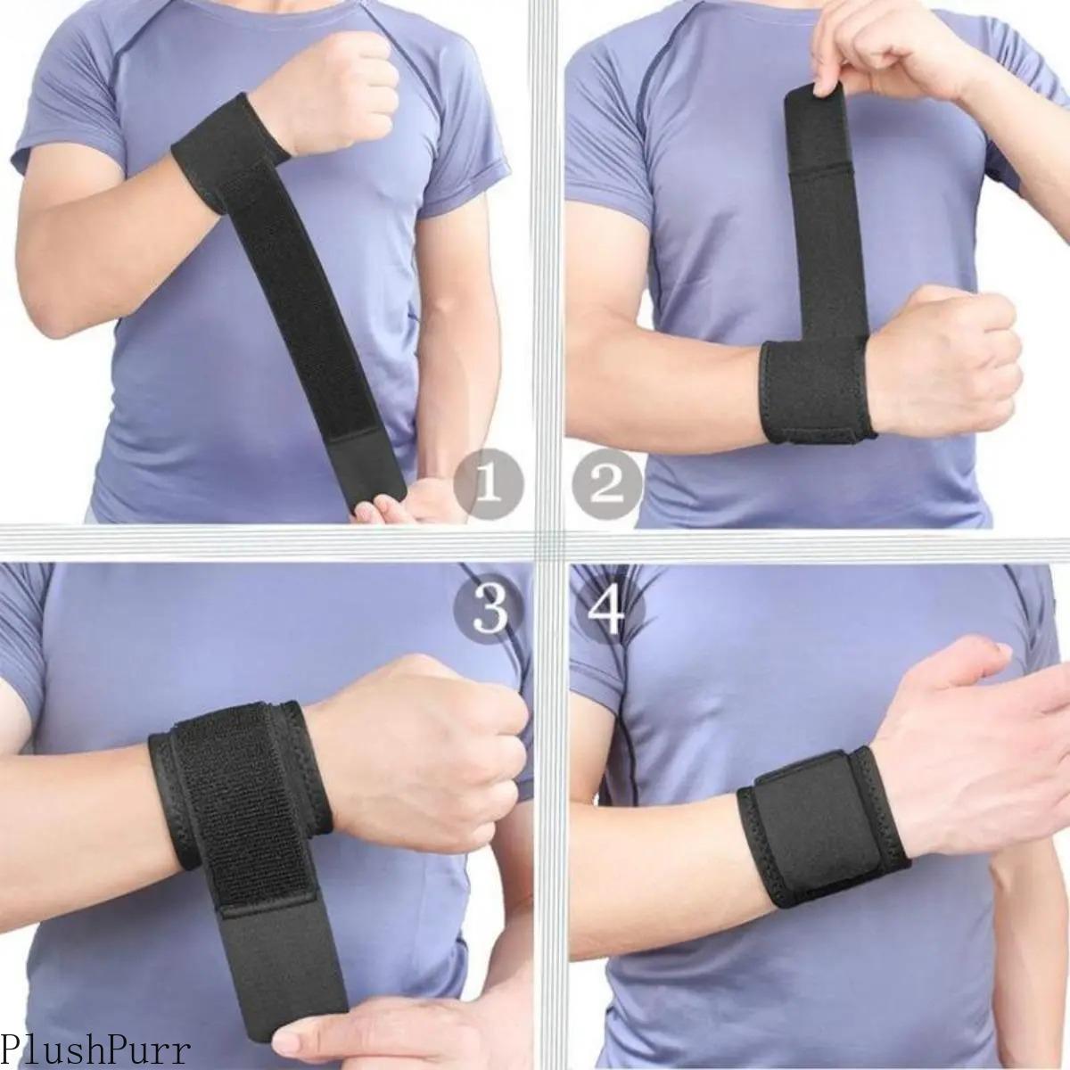 2 Pack Adjustable Wrist Brace Support Straps High Elastic Compression Wraps for Fitness Weightlifting Gym Training Stabilizing Sports Gear