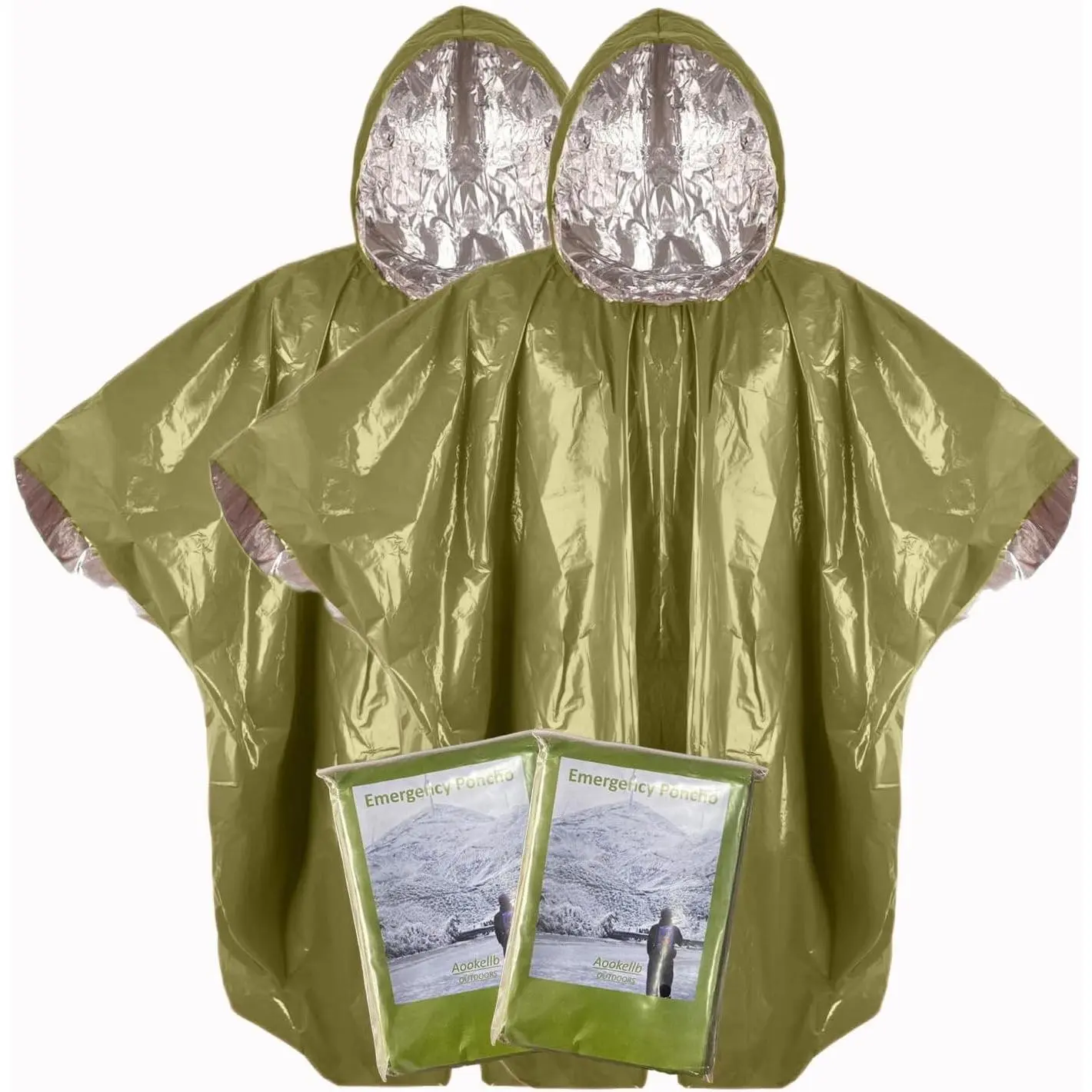 Women's Thick Thermal Emergency Rain Poncho - Reusable Survival Gear for Camping, Hiking, Hooded