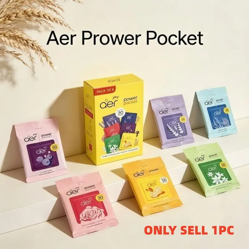 Godrej Aer Power Pocket Hanging Air Freshener, Solid Tablets, No Flammable Liquid, Ca Prop 65 Compliant, 1 Unit Count, Mixed Pack