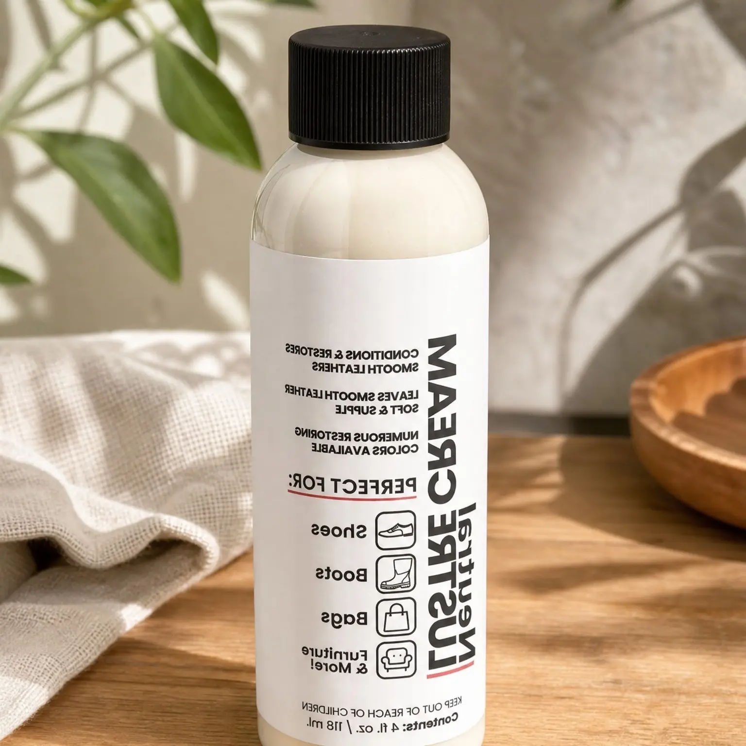 4oz Leather Balm Shoe Cream - Conditions & Restores Leather Boots, Furniture, Jackets, Shoes, Purses & Accessories - NeutralGift