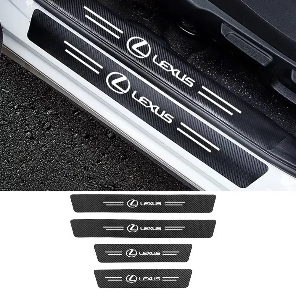 4Pcs Car Door Sill Anti-scratch Stickers Decorative Strip For Lexus Rx330 Is250 Ct200h Es300h Rx350, Automotive Decoration, Car Decoration Accessories, Car Decals
