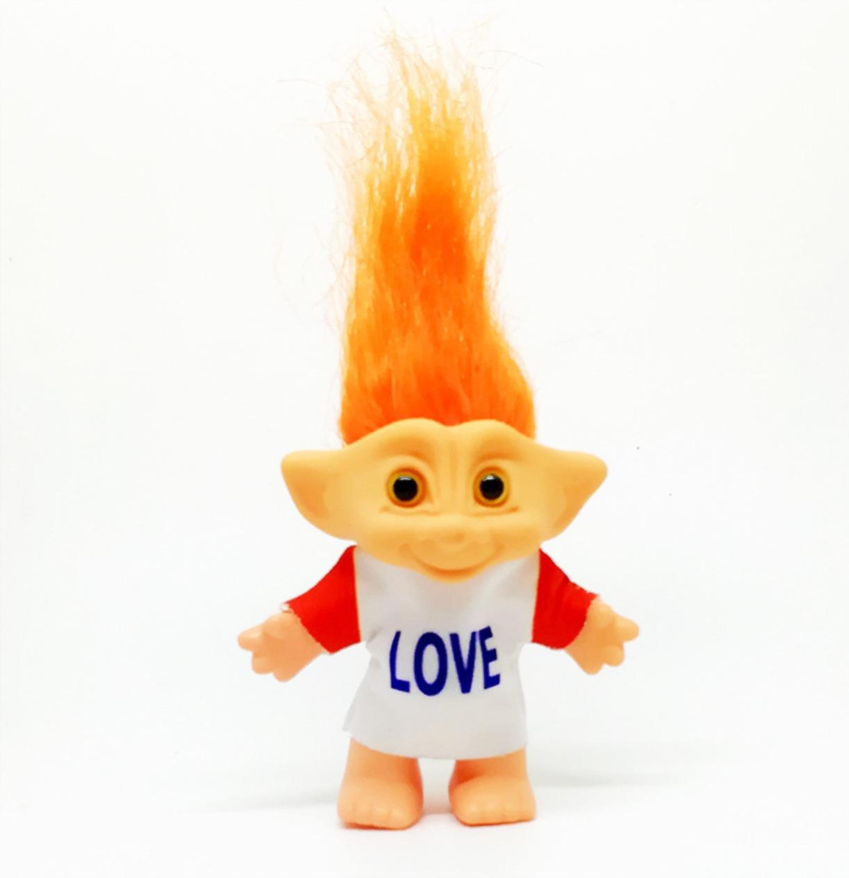10CM Troll Doll Figure Vibrant Hair Lucky Trolls Anime Collectible Stress Relief Toy Sensory Play Anxiety Relief Kids Adults Desk Decor Birthday Halloween Christmas Gift