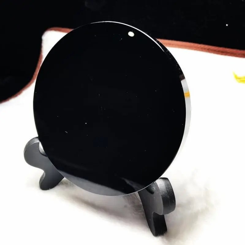 Wholesale Black Obsidian Scrying Mirror, Black Obsidian Circle Disc