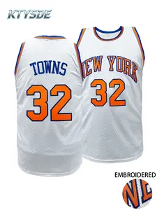 KTYSDE Embroidered New York 32 Basketball Jersey Unisex Breathable Mesh Sports Shirt Men Women Retro Athletic Uniform Daily Wear