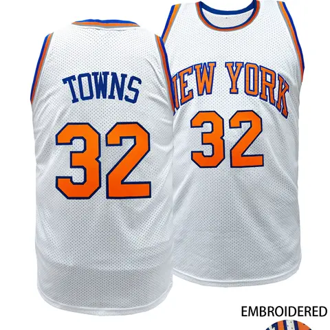 KTYSDE Embroidered New York 32 Embroidery Basketball Jersey Unisex Breathable Mesh Sports Shirt Men Women Retro Athletic Uniform Daily Wear