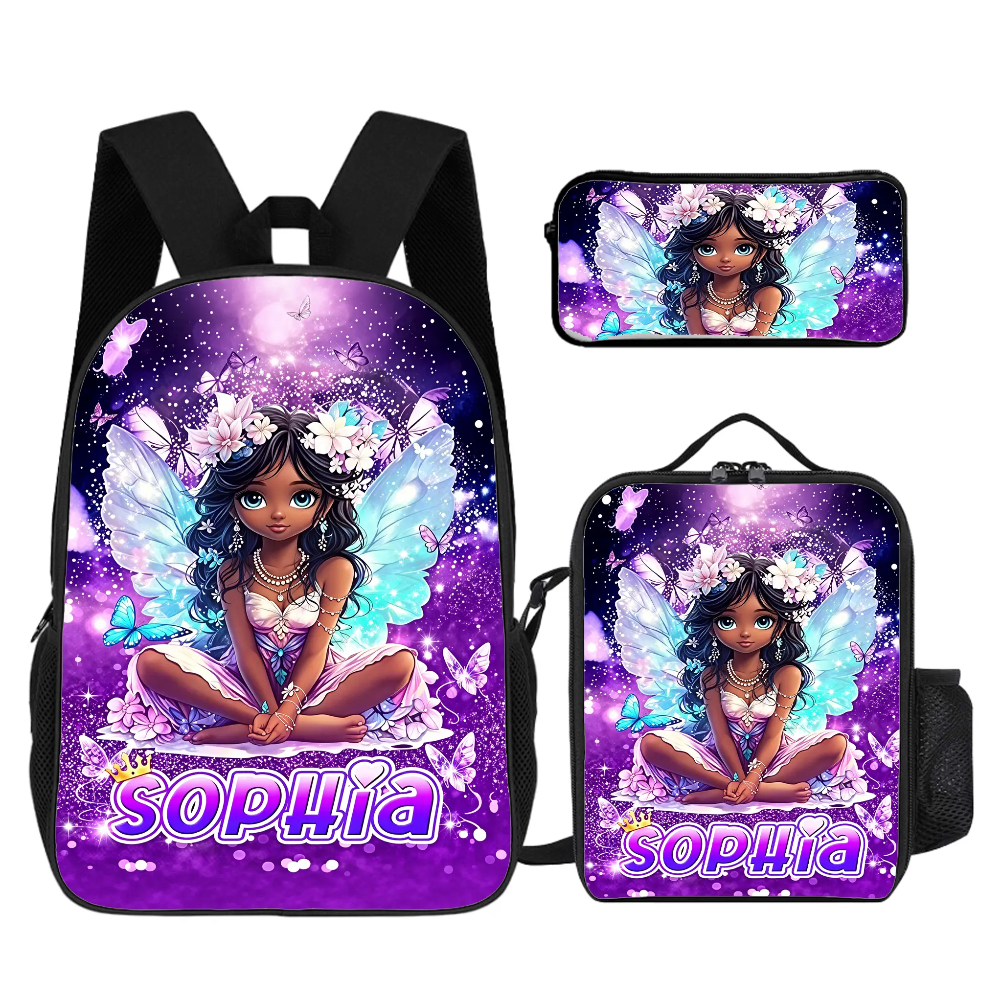 Fairy Princess Preschool School Bag Set For Girls, Personalized Custom Name Backpack Equipped With Dedicated Pencil Case. Spacious Kid-Friendly Storage, Ideal Birthday Surprise And Christmas Present For Daughter. # TikTokMadeMeBuyIt # GirlsPrincessBackpac