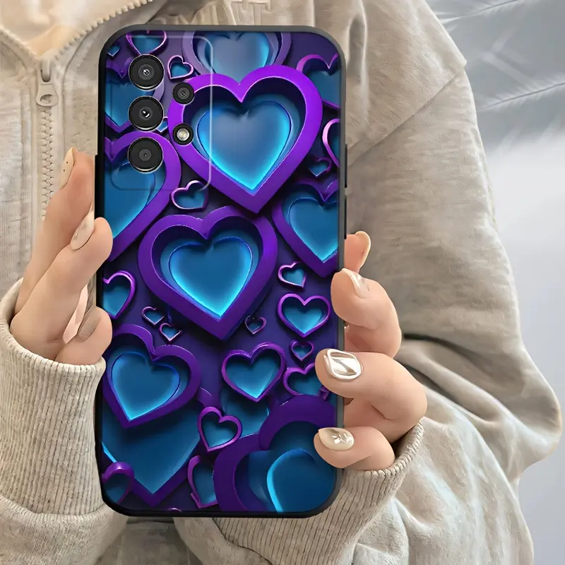 Heart-shaped pattern gradient fantasy romantic printed phone case, suitable for Samsung Galaxy A14 A15 A16 A35 S21/S22/S23/S24/S25/S26 FE/Plus/Ultra