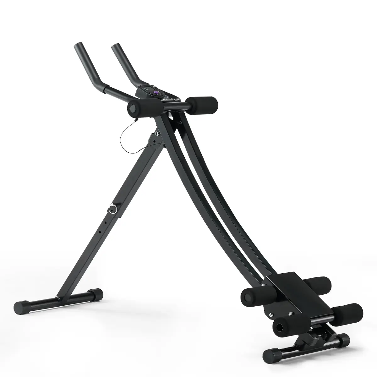 Adjustable Ab Machine for Home Gym, Ab Workout Equipment with LCD Monitor, Ergonomic Curved Track Core Trainer for Abs & Stomach Workout, Abdominal Exercise Machine for Men & Women