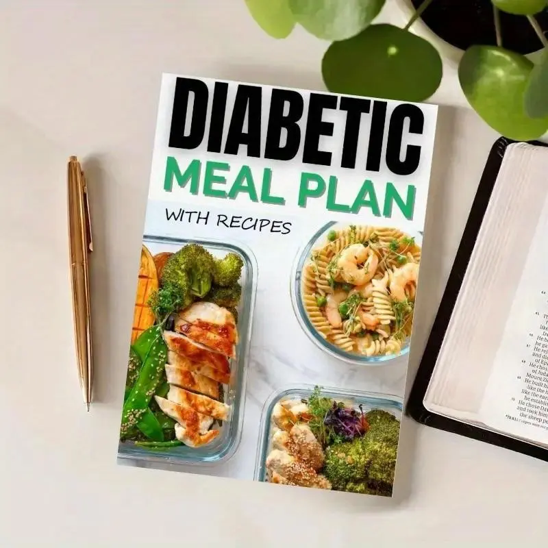 Sugar Control Diet Planner Notebook with Recipes, Blood Sugar Tracking Journal for Diabetics, Low Sugar Meal Planning Diary, Wellness Journal, Menu Planner