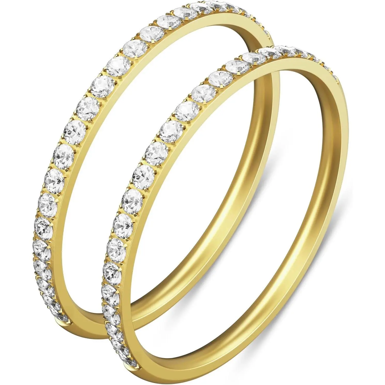 2-Pack 14K  Plated Stackable Bands for Oura Ring 5/Oura Ring Gen 4/3