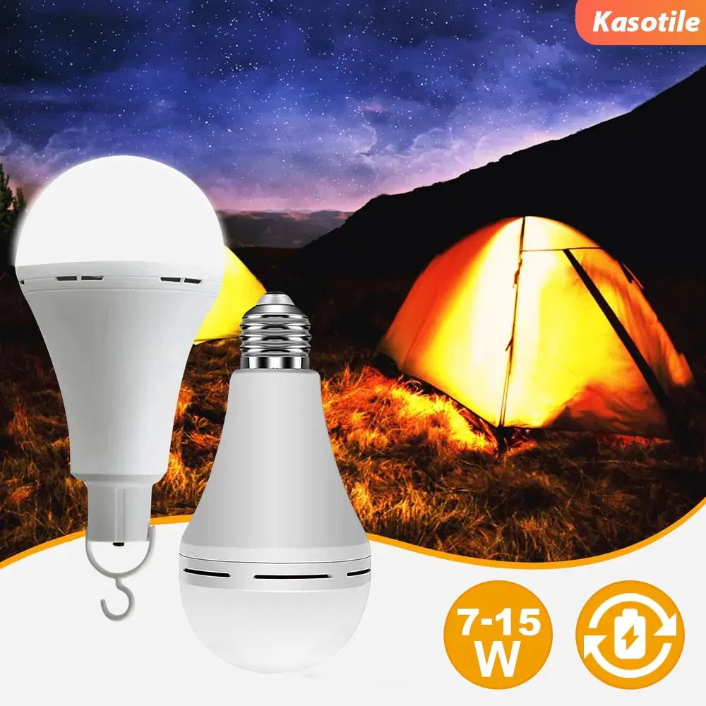 Kasotile Rechargeable Touch LED Emergency Bulb, No External Power Needed, Camping Tent Light, Backup Lighting for Blackouts