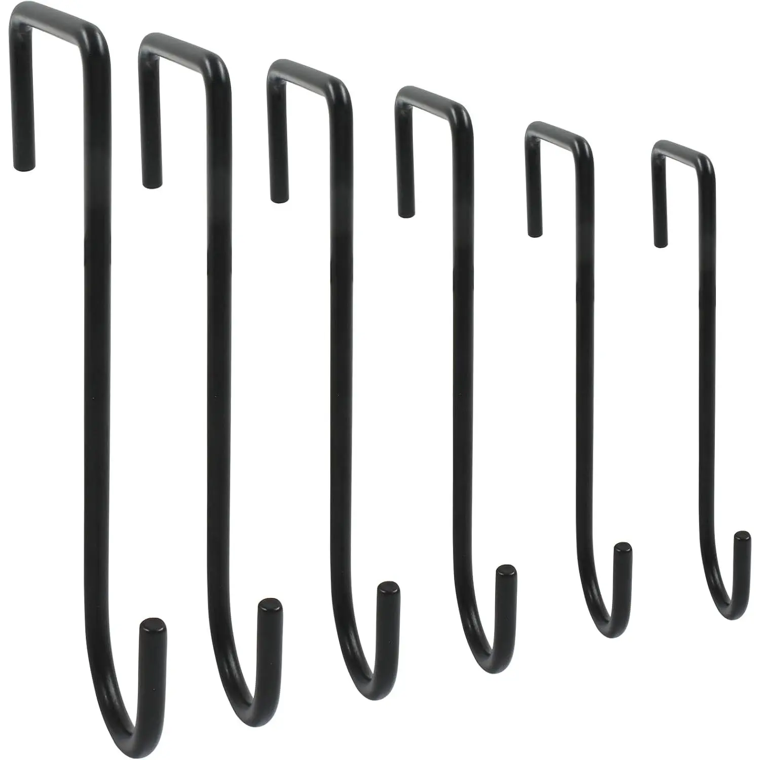 6 Pack Black Powder-Coated Steel Fence Hooks, 2x6 Inches Hanging Mounts for Vinyl Fences, Kayaking Gear, Pool Equipment (Sports & Outdoor Water Sports Use), 2 X 6 Inches, Other