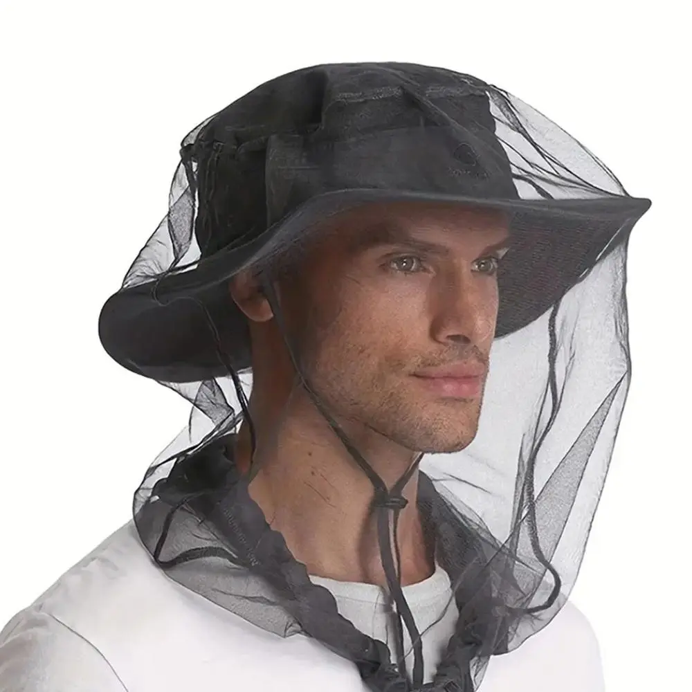 Mesh Face Mask, Adjustable Outdoor Anti-mosquito Insect Protection Mesh Mask, Universal Fit Face Cover for Men & Women, Breathable Outdoor Sports Mask