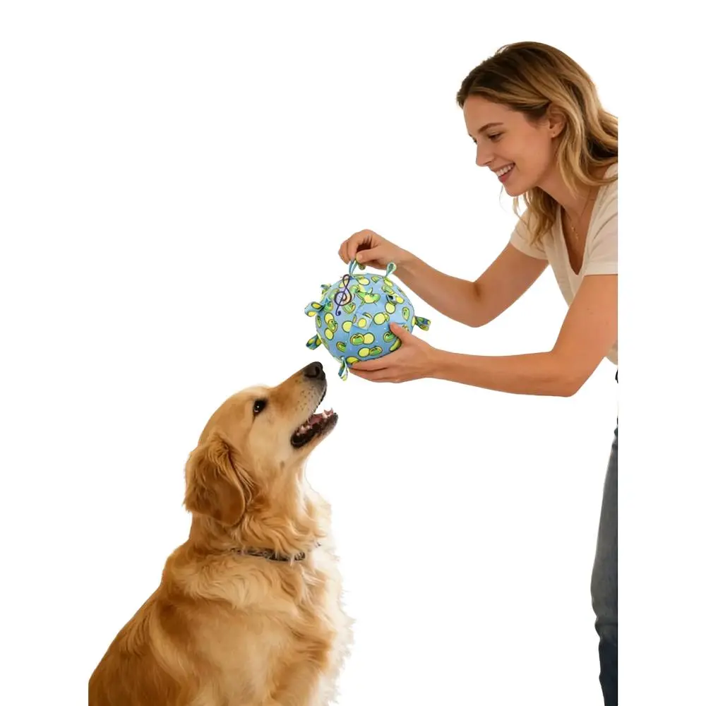 1 Piece 5.9in/15cm High Quality Printed Colorful Ribbon Rattle Sounding Bite Resistant Dog Training Toys for Teething, Training, Outdoor and Indoor Toys, Dog Chew Toys to Keep Them Busy