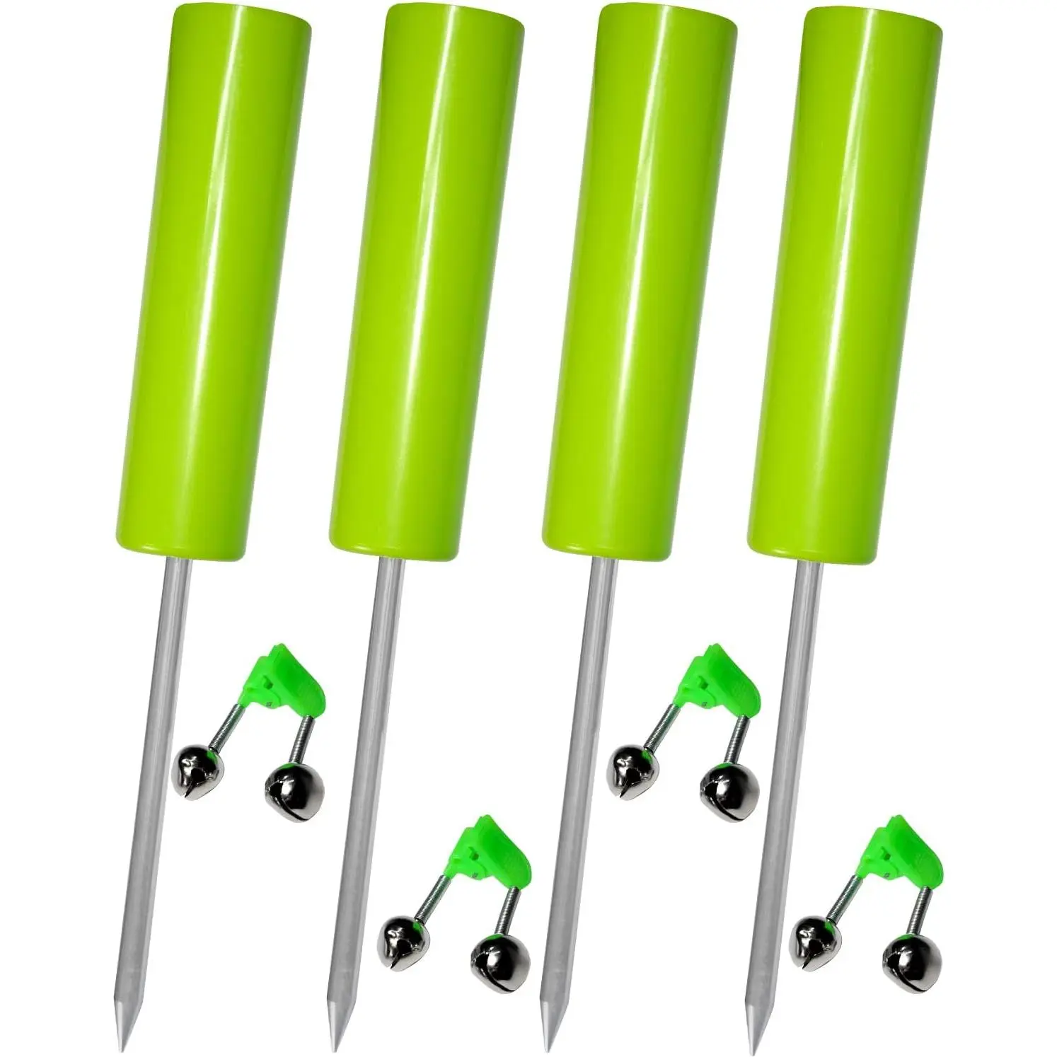 Fishing Rod Holder, 4 Pack Fishing Pole Holders Ground, Rod Holders for  Fishing, Beach Support Stand Reinforced PVC, 4 Free  Bells